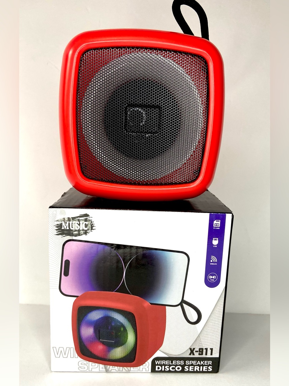 Wireless Portable Speaker X-911 in Red - Compact Disco Series